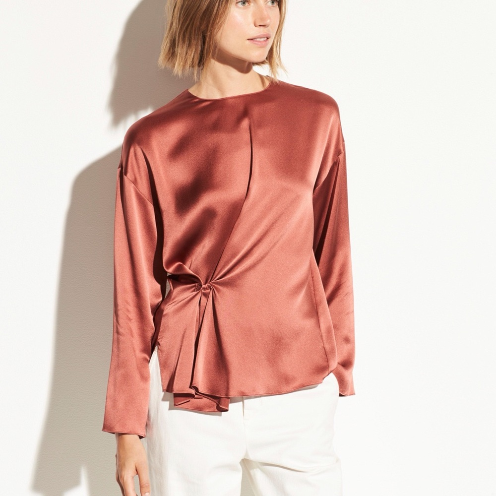 Vince Silk Knot Front Blouse